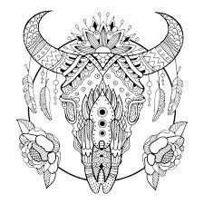 Bull skull svg, cow skull svg, skull svg, buffalo skull svg, bull head svg, boho svg, cow svg, bull svg, gypsy soul svg, bull skull clipart thingsartshop 5 out of 5 stars (300) $ 5.96. Cow Skull Coloring Book Vector Illustration Stock Vector Illustration Of Nature Abstract 85017018