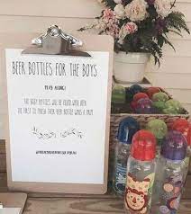 Beer Bottle Game Idea For Baby Shower Brew Baby Shower Beer Baby Shower Baby Shower Drinks