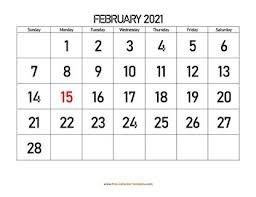 These free february calendars are.pdf files that download and print on almost any printer. February 2021 Free Calendar Tempplate Free Calendar Template Com