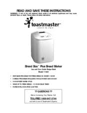 Toastmaster bread box 1154 manuals and user guides, bread. Toastmaster Bread Box Plus 1148x Manuals Manualslib