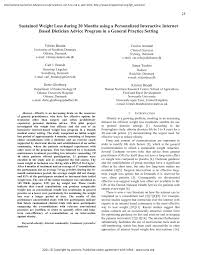 Pdf Sustained Weight Loss During 20 Months Using A Personalized Interactive Internet Based Dietician Advice Program In A General Practice Setting