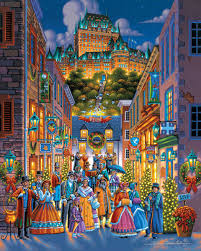 Quebec Holiday 1000 Pieces Dowdle Folk Art Puzzle Warehouse Puzzle Art Art Christmas Scenes
