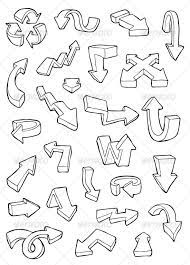 Download transparent 3d arrow png for free on pngkey.com. Hand Drawn 3d Arrow Set 4 00 Graffiti Lettering Alphabet Graffiti Alphabet Graffiti Art Letters