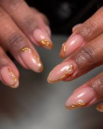 Pressed and Polished | Middletown Nails | Nails that redefine elegance ✨ This isn't just a manicure—it's a transformation. The perfect nude nails with gold accents are subtle yet... | Instagram
