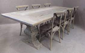 Distressed Limed Elm Table White Washed Tuscan Base Dining Table Dining Table Gray Wash Furniture Elm Tables