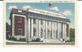United Stated Post Office Bristol Va Postcard Bristol Virginia Bristol Post Office
