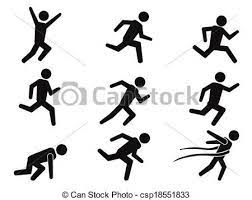 Vectors Of Runner Stick Figure Icons Set Isolated Black Runner Stick Figures Icon Set Clip Art