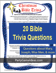 Jun 25, 2019 · a, b, and c are correct. Christmas Bible Trivia Questions Printable Games