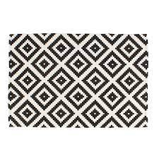 Die kurze florhöhe von 5 mm sorgt für eine pflegeleichte handhabung. Teppich Geometrische Muster 80 X 120 Cm Laufer Schwarz Weiss 100 Baumwolle Ebay