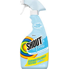 Pretreat stain with white wizard® stain remover 2. Shout Triple Acting Shout Products