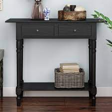 Enjoy free shipping on most stuff, even big stuff. China Hotel Furniture 30 Inch Distressed Black Solid Wood Side Table Console Table Desk With 2 Drawer Photos Pictures Made In China Com
