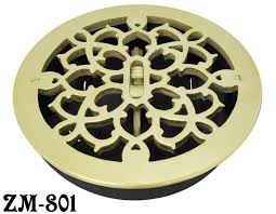 Brass Round Grates Vent Register With Damper 8 Boot 9 Outside Zm 801 Heating And Cooling Units Vent Registers Vent Covers Diy
