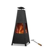 Deuba Brasero De Jardin Pyramide Metal Avec Tisonnier Barbecue Brasier Exterieur Cheminee 101101