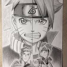 Father And Son All Done In Pencil Tell Me What Do You Think Naruto Boruto Naruto Sketch Naruto Fan Art Naruto Drawings