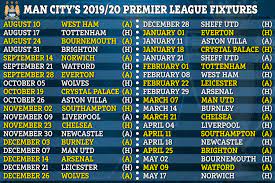 Sunday 7 march 2021 sun 7 mar 2021. Man City Premier League Fixtures 2019 20 Champions Kick Off Title Defence At West Ham