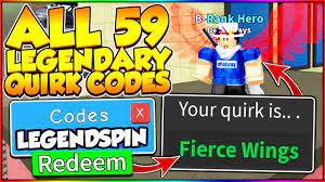 ALL 59 LEGENDARY QUIRK SPIN CODES IN MY HERO MANIA! Roblox - YouTube