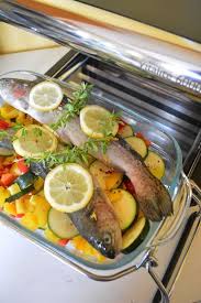 Truite Au Citron Courgette Et Poivron Recette Recette Truite Recette Truite Au Four Recette Poisson