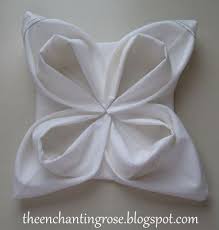 Bird Of Paradise Napkin Folding Instructions The Enchanting Rose Fancy Napkin Folding Napkin Folding Christmas Napkin Folding