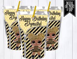 Queen bee has glittery gold hair with bangs, tied into two large buns. Lol Surprise Dolls Juice Label Queen Bee Bee Birthday Party Suprise Birthday Party Kids Themed Birthday Parties