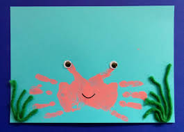 Krebs Aus Handabdruck Meerestiere Basteln Handabdrucke Basteln