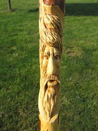 How To Carve A Woodspirit In A Hiking Stick Wood Spirit Old Man Of The Mountain Cane Carving Carving Wood Spirit Walking Canes