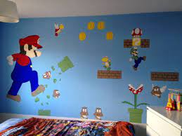 Hand Painted Bedroom For My Son Super Mario Room Game Room Decor Boy Room Mario Room