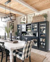 The purpose of a hutch, sideboard or buffet is to provide extra storage for your best dishes, flatware, and linens. 35 Cozy And Welcoming Modern Country Dining Rooms Digsdigs