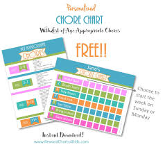 Chore Chart Template Reward Charts 4 Kids