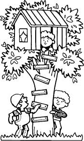 Summertime Spending Summertime In Tree House Coloring Page Summer Coloring Pages House Colouring Pages Coloring Pages