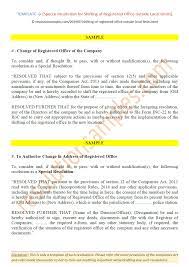 42a company or foreign company with a charitable purpose which contravenes the charities act or regulations made 78f power of court where creditor objection made. Special Resolution Shifting Registered Office Outside Local Limits