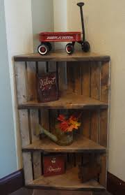 Crate Wooden Corner Shelf Rustic Grey Wooden Corner Shelf Crate Shelves Rustic Shelves