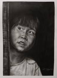 Stunning Charcoal portrait by Artist Clio Newton