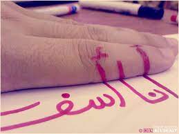 Note that the usage of this word various from language to language and culture to culture. Ø§Ù†Ø§ Ø§Ø³Ù Ø§Ù†Ù‰ Ø²Ø¹Ù„ØªÙƒ ÙŠØ§ Ø£ØºÙ„Ù‰ Ø§Ù„Ù†Ø§Ø³ Posts Facebook