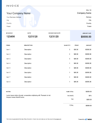 Professional Invoice Template Wave Invoicing