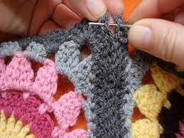 02 How To Join Granny Squares With Invisible Flat Hidden Seam Youtube Granny Square How To Join Granny Squares Joining Crochet Squares