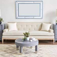 Combining architectural structure and natural texture, the sleek, rectangular design makes a striking statement in your living room or office. Bungalow 5 Dakota Contemporary Grey Lacquered Linenw Nickel Accents Coffee Table Dak 300 5126 Ct