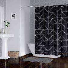 We are not talking about the traditional window curtains, but about a fabric that is. Amazon Com Horizon Home Essentials Modern Luxury Geometric Shower Curtain For Bathroom Grey And Black Kitchen Dining