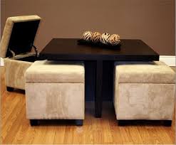 Leather storage coffee table ottomans & benches can fit so well in different rooms, this opens up many storage options. Small Coffee Table With 4 Integrated Ottomans Storage Ottoman Coffee Table Coffee Table Coffee Table With Seating