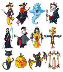 Disney characters wishes happy halloween. Halloween Cartoon Characters Set Bones Queen Death Vampire Fototapete Fototapeten Besenstiel Vogelscheuche Unruhig Myloview De