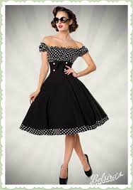 Belsira 50er Jahre Rockabilly Petticoat Kleid Claire Schwarz Weiss 50er Jahre Kleidung 50er Jahre Outfit 50er Jahre Mode Damen