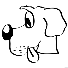 A dog holding a bone with his teeth. Black And White Dog Coloring Pages Nicubunu Dog Head 1 Printable Coloring4free Coloring4free Com
