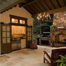 outdoor kitchen barn doors design ideas