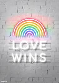 Download Premium Vector Of Love Wins Neon Word On A White Brick Wall Black Brick Wall Neon Words White Brick Walls
