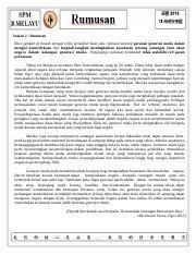 Usia kemerdekaan yang sudah mencapai 52 tahun ini tidak seharusnya melalaikan kita. 1 Spm Rumusan Ans Soalan 1 Rumusan Baca Petikan Di Bawah Dengan Teliti Kemudian Buat Satu Rumusan Tentang Peranan Generasi Muda Dalam Mengisi Course Hero