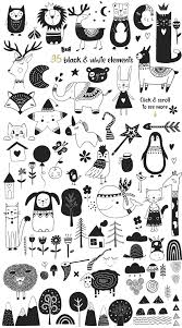 Black And White Drawing Ideas For Kids Scandinavian For Girl Boy Illustration Illustration Girl Doodle Art