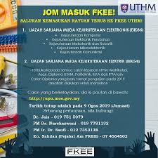 Jabatan kejuruteraan elektrik jerayawara diploma kejuruteraan elektronik (komunikasi) pengenalan jke ini diterajui oleh seorang ketua jabatan serta dibantu oleh ketua. Jommasukuthm Universiti Tun Hussein Onn Malaysia Uthm Facebook