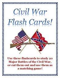 civil war flash cards flashcards history classroom material multiplication chart