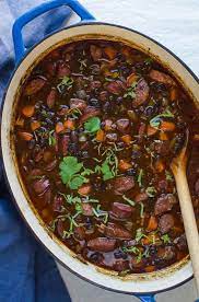 Need An Easy Black Bean Soup Recipe That Feeds A Crowd This One With Kielbasa Sausage Cumin And Chile Pa Bean And Sausage Soup Sausage Soup Beans And Sausage