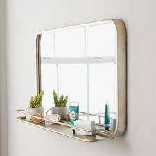 Metal Mirror With Shelf Large Mirror With Shelf Bathroom Mirror With Shelf Metal Mirror