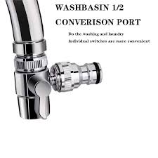 Since the rinse cycle is usually cold, you need to hook up to this side to make it work. Rolya Polished Chrome Sink Valve Diverter Faucet Splitter For Kitchen Handheld Showerhead Or Bathroom Sink Faucet Replacement Part Faucet To Hose Adapter Splitter Part M22 X M24 Replacement Parts Bonsaipaisajismo Kitchen Bath